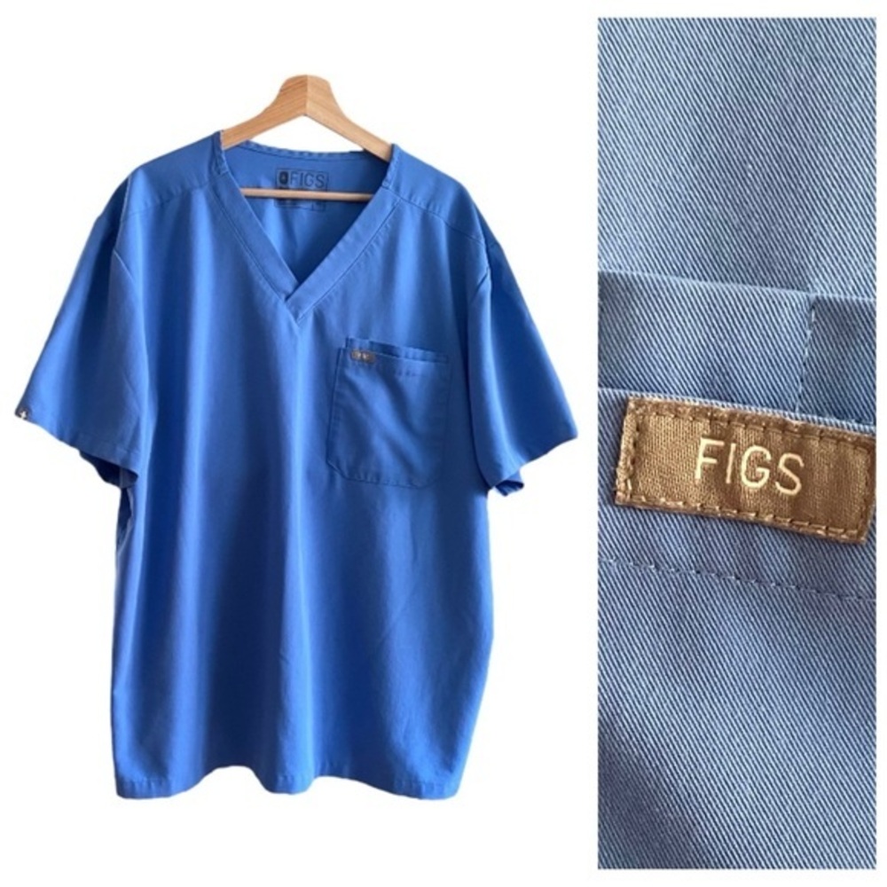 FIGS Blue Leon Three Pocket Scrub Top XXL